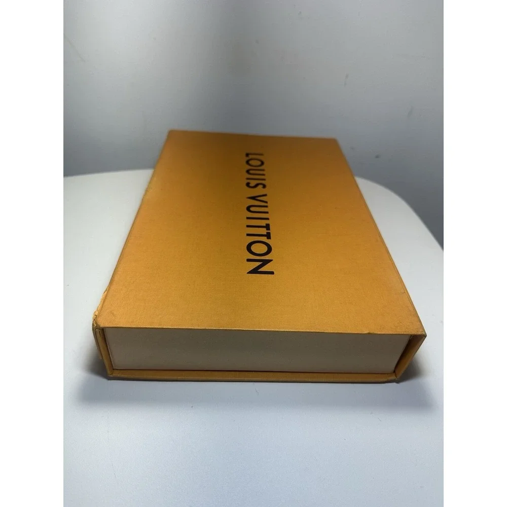 Louis Vuitton Empty Magnetic Gift Box Orange Storage Case 12x8x2 Authentic FLAW